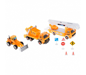 Набор машинок - Строительная техника, 10 предметов (Welly, 99610-10D)